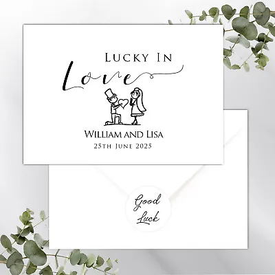 Personalised Lottery Wedding Favour Gift Scratch Card Lottery Lotto Holder L19 • £21