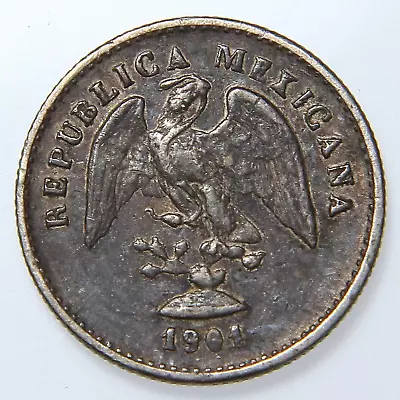 1901 Cn Q Mexico 5 Centavos Nice Condition -3148- • $19.99