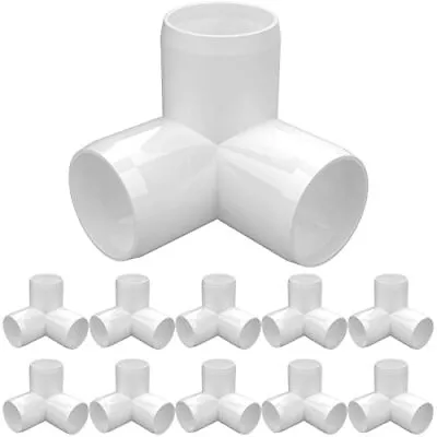 3-Way 1 Inch PVC Fitting PVC Elbow Fittings PVC Pipe Connectors Building 10 Pack • $26.44