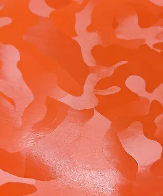 3D Ghost Orange Camo Vinyl Wrap • ANY SIZE • BUBBLE/AIR FREE • Car Camouflage • £0.99