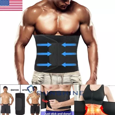 Waist Trimmer Belt Sweating Wrap Tummy Stomach Weight Loss Fat Burner Slimming • $13.73