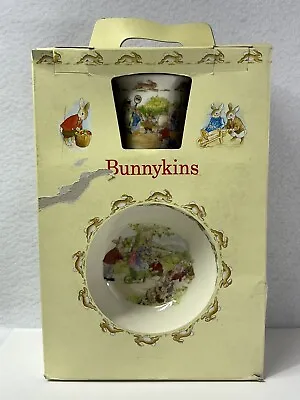 Vintage 1989 Royal Doulton Bunnykins Childrens 3 Piece Set Bowl Mug Plate • $42.35