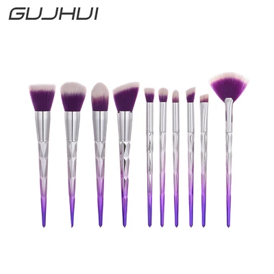 $18.30 • Buy 10 PCS Diamond Unicorn Makeup Horn Handle Brushes Glitter Makeup Brush Set