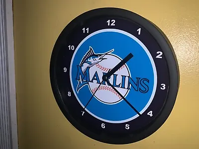 Florida Miami Marlins Baseball Bar Man Cave Wall Clock Sign • $37.99