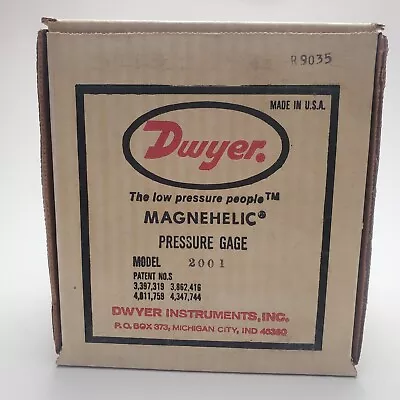 DWYER MAGNEHELIC PRESSURE GAUGE 2001 New Old Stock R9035 • $29