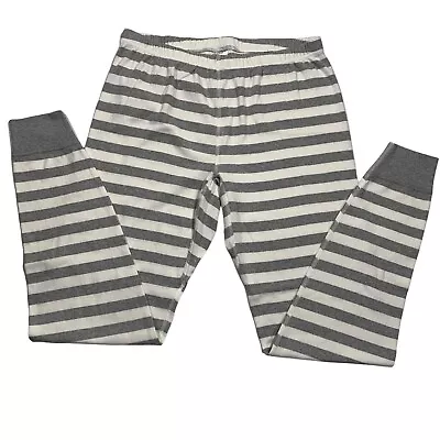 Hanna Andersson Pajama Pants Women's L Striped Gray White Lounge Pants • $16