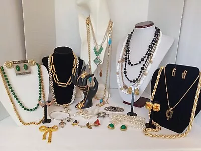 Vintage Costume Jewelry Lot #10. Trifari Sarah Coventry Roman BSK Avon Napier • $15.50