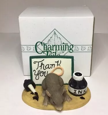 Fitz And Floyd Charming Tails Thank You Figurine Mouse Ink Card 1997 • $12.99