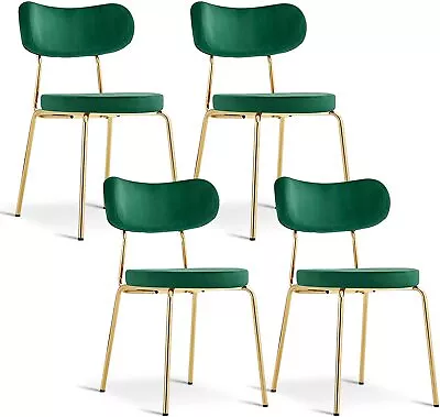 Ivinta Dining Chairs With Gold Legs 4 Pieces Stackable Kitchen Chair For Dinner • $249.90