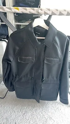 Black Leather Fitted Jacket Size M • $31.11