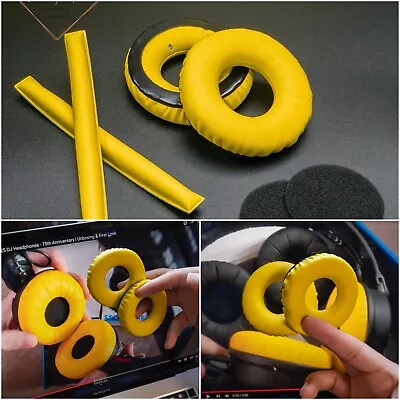 $11.75 • Buy Yellow Ear Pads Cushion For Sennheiser HD25 Series 75th Anniversary Ltd Edition