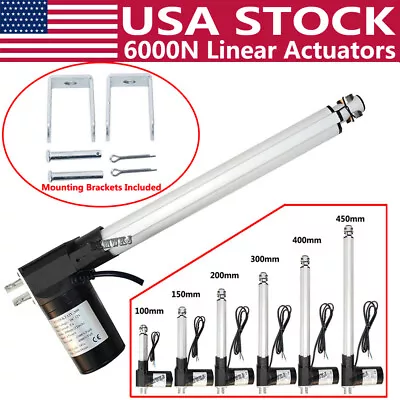 6000N Electric Linear Actuator 1320lbs Heavy Duty 12Volt DC Motor W/ Brackets DO • $49.99