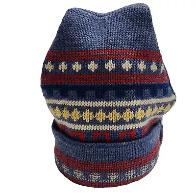 Vtg  Wigwam Mills 100% Virgin Wool Ski Beanie Hat Cap Striped Aztec Southwest • $24.97