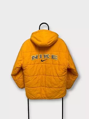 Men's Retro Nike Down Puffer Jacket Spellout Logo Swoosh Retro Windbreaker Coat • $298.50