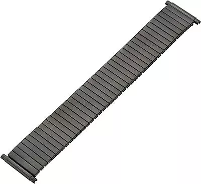 Hadley Roma Men's MB8008 20-24mm Squeeze End  Black Metal Stretch Watch Band • $29.99