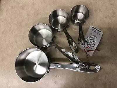 All Clad Stainless Steel Measuring Cups Set STANDARD SIZE - 4 Pieces - NWT • $38.88