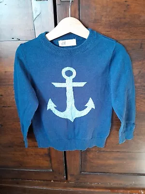Nautical Anchor Knitted Jumper Aged 2-4 Years • £0.99