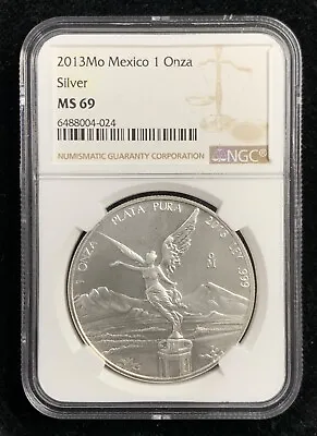 2013Mo Mexico 1 Onza Silver NGC MS69 (BN107) • $20.49