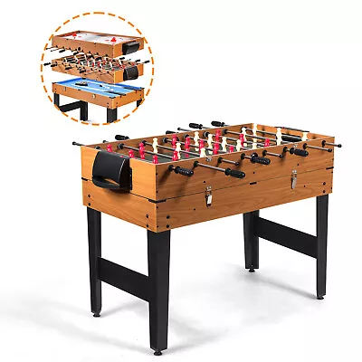 Topbuy 3-In-1 Multi Game Table Wooden Soccer Billiard Game Combo Table • $189.99