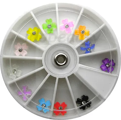 8cm WHEEL 4 LEAF CLOVER WITH GEM NAIL ART DECO DESIGN CRAFT NAILS 12 GEMS • $4.72