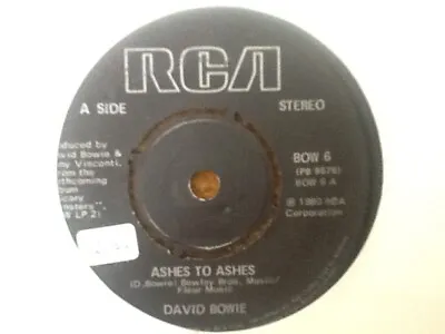 David Bowie 7in Single Ashes To Ashes (a). Offers Only Please* • £7.20