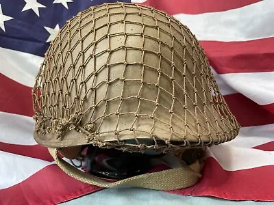 £75 • Buy Replica Repro 1941-1943 WW2 WW2 US Army Solider M1 Front Seam Steel Helmet & Net