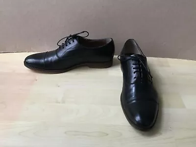 M&S Luxury Collection Men’s Smart Black Leather Lace Up Shoes Size: UK 8  EU 42 • £24.99