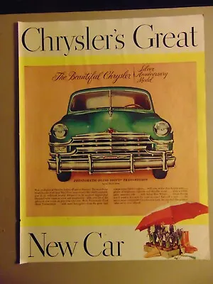 1949 CHRYSLER Green Sedan Vintage Print Ad • $6