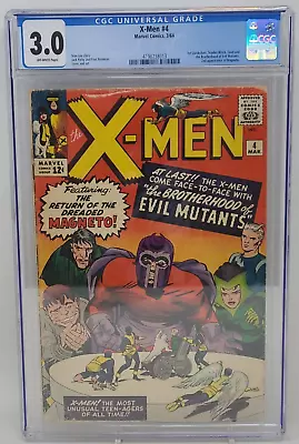X-men #4 ~ Marvel 1964 ~ Cgc 3.0 ~ 1st Scarlet Witch • $1119.99