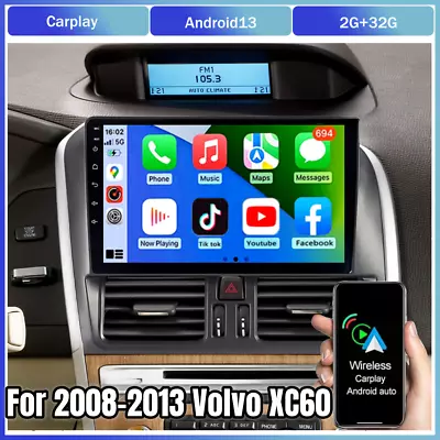 Apple Carplay Android Auto For Volvo XC60 2008-2013 Car Stereo Radio GPS Navi • $179