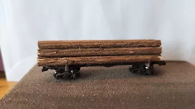 N-scale Weathered Single Skeleton Log Car & Log Load • $12.99