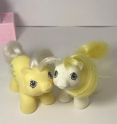 My Little Pony MLP  G1 Big Top And Toppy Twins Clown Ponies ￼Yellow White Lot • $35