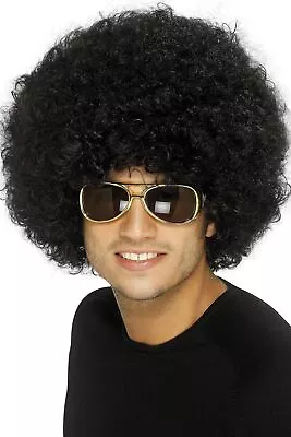 FUNKY AFRO WIG Black 1970s Big Hair Adult Mens Halloween Costume Accessory • $18.95