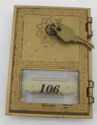 Vtg Salsbury Mailbox Brass Post Office Box Door W/ Key Replacement Craft 106 • $35.99