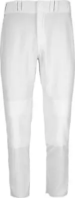 Mens Baseball Pants Majestic White & Blue Piped Elastic Hem-size 2XL • $20