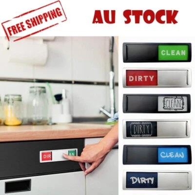 $5.99 • Buy Clean Dirty Dishwasher Magnet Indicator Sign Easy Read Scratch Magnetic Backing