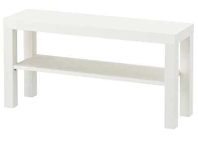 TV Bench TV Stand With Storage Shelf Media Console Display Unit White 90x26x45cm • £29.50