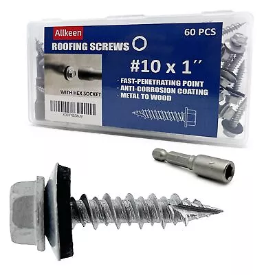 #10 X 1  Hex Head Sheet Metal Roof Screws Rustpert Coating Metal To Wood Sidi... • $17.55