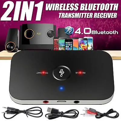 £6.29 • Buy 2 In 1 Bluetooth Wireless Audio Transmitter Receiver HiFi Music Adapter AUX RCA