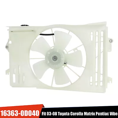 AC Condenser Radiator Cooling Fan Motor For 2003-2008 Toyota Corolla Matrix Vibe • $56.99