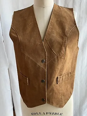 Marco Morani Vtg Western Leather Vest Med • $28