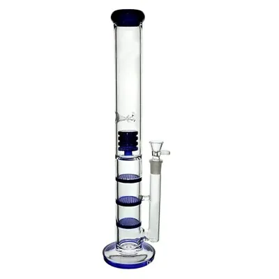 $19.99 • Buy 16inch Glass Bong Water Pipe For Smoking With 14mm Bowl Perc Hookahs
