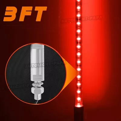 3ft LED Whip Light Red Color For UTV ATV Accessories RZR Can-Am Polaris Antenna • $31.34