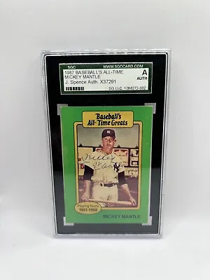 Mickey Mantle Signed 1987 Hygrade Baseballs’s All Time Greats Card JSA SGC Auto • $799.99