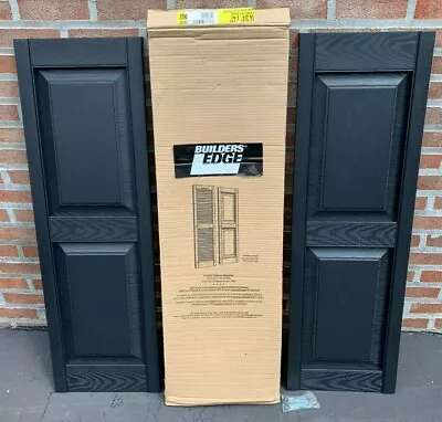 Builders Edge Raised Panel Vinyl Shutter 14 3/4  X 47  - Black - New In Open Box • $49.95