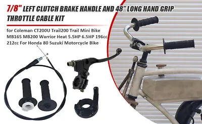 7/8  Baja Mini Bike Clutch Lever Brake Throttle Cable Handlebar Grip 50 - 250cc • $16.99