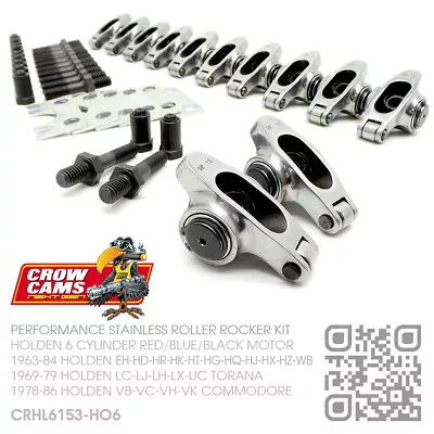 Crow Cams Stainless Roller Rockers 6 Cyl 149-161-179-186 Red [holden Eh-hd-hr] • $485.36