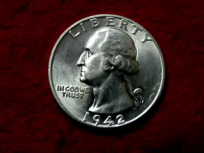 1942  25c Washington  90% Silver Quarter Item #46r • $10.95