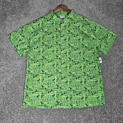 Aulani Disney Resort Shirt Mens 2XL Green Button Up Hawaiian Turtle Beach • $58.88