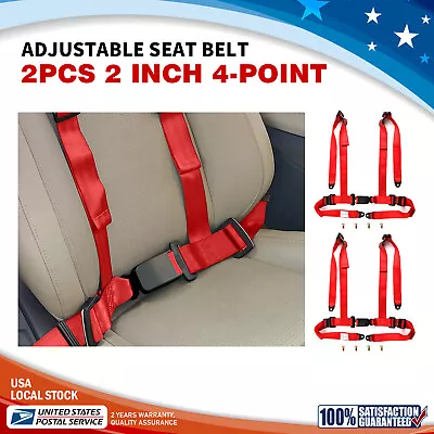 2x Universal Red Sabelt 4 Point Adjustable Release Racing Seat Belt Harness 2” • $50.29